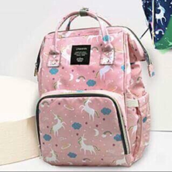 pink unicorn diaper bag